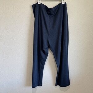 Soft Surroundings Navy Blue Knit Lounge Pants Straight Leg Plus Size 3X Boho
